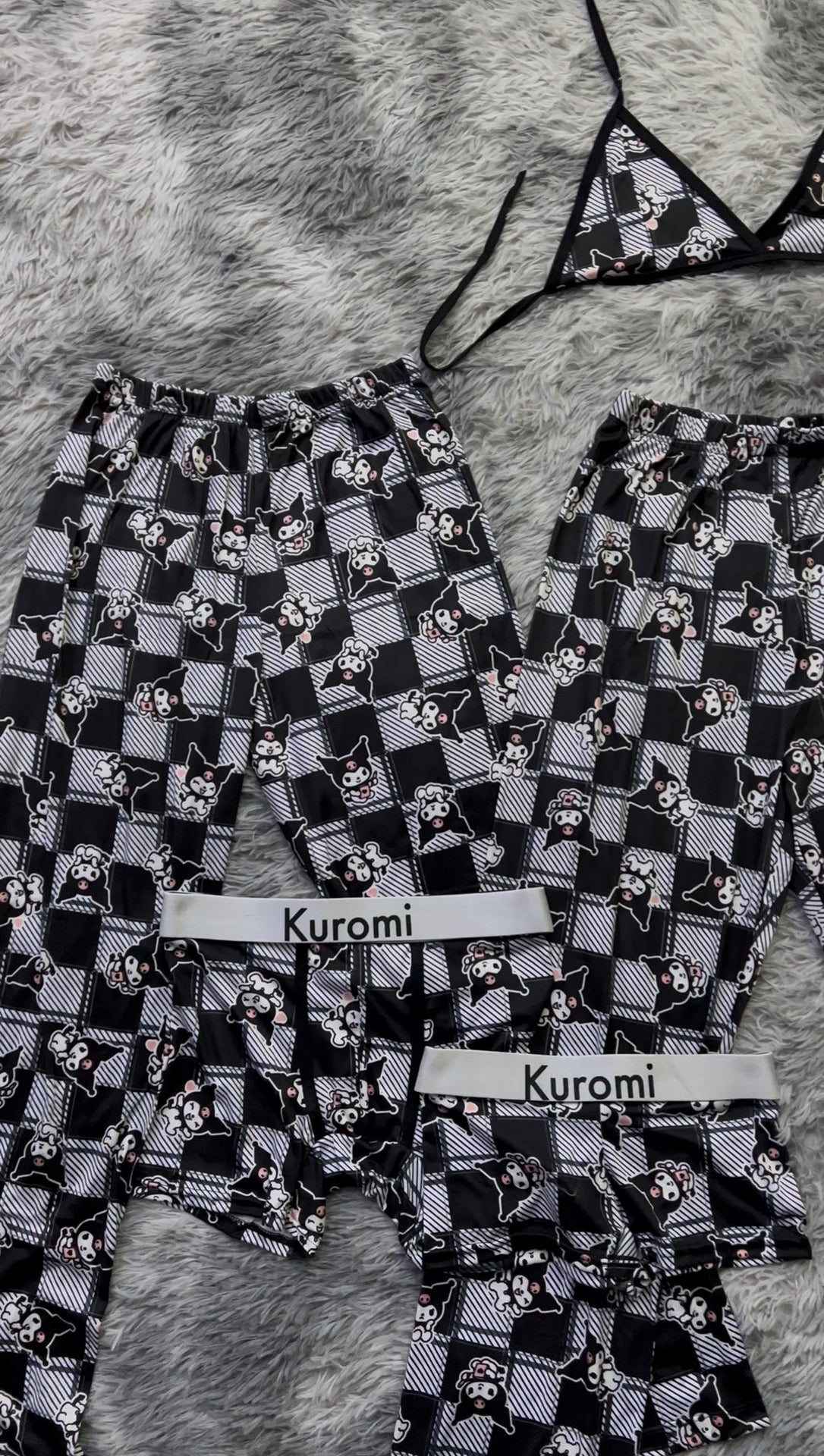 Kuromi Plaid Striped 5 Piece PJ - Fundies