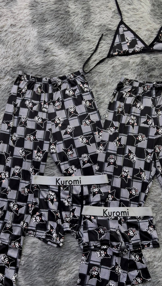 Kuromi Plaid Striped 5 Piece PJ - Fundies
