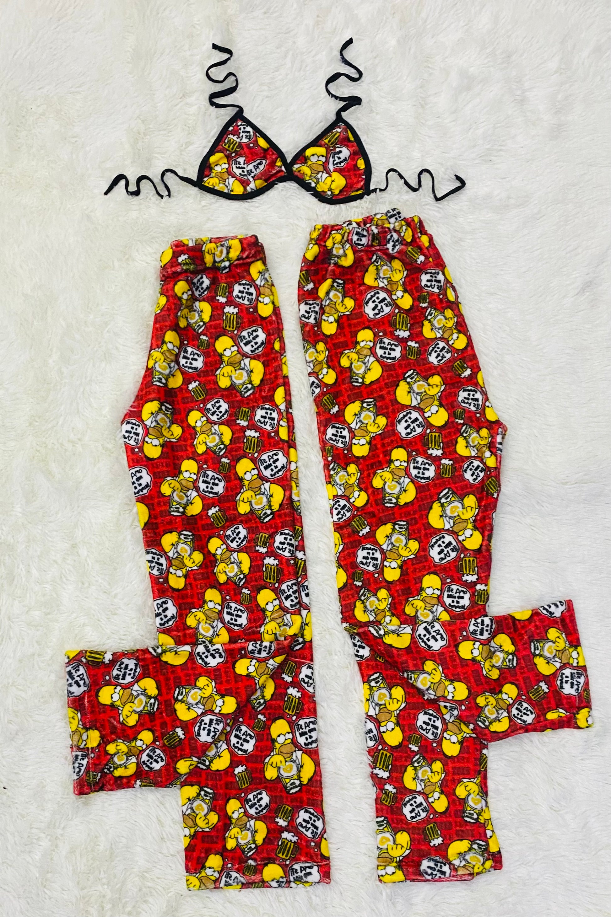 Omero red plush pajama duo - Fundies