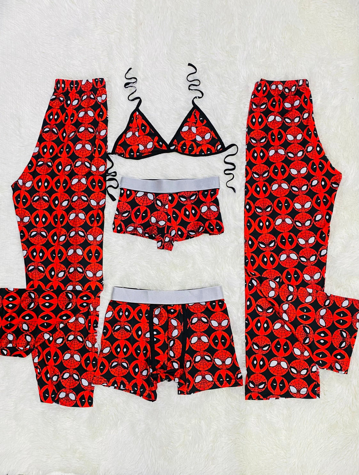 Dead Pool & Spidey Red 5 Piece PJ Set