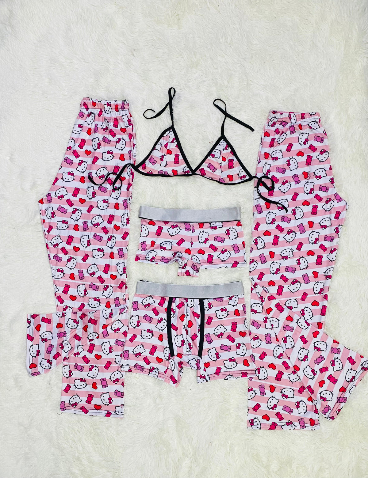 Kitty Stripes 5 Piece PJ