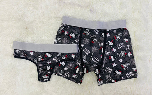 Hello kitty bones matching couples underwear Halloween - Fundies