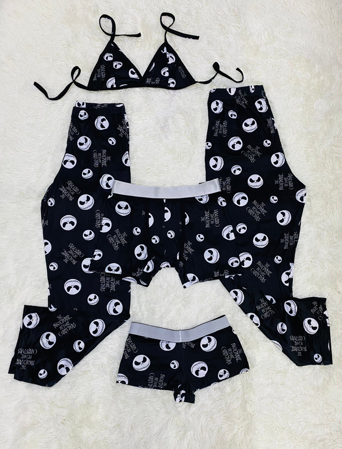 Jack Face Black Background 5 Piece PJ Set