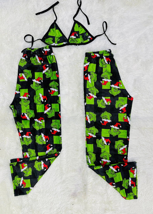 Grinch Green Matching Plushie PJs - Fundies