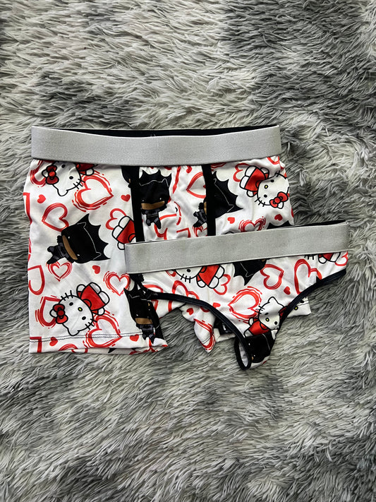 Batman and hello kitty matching couples underwear