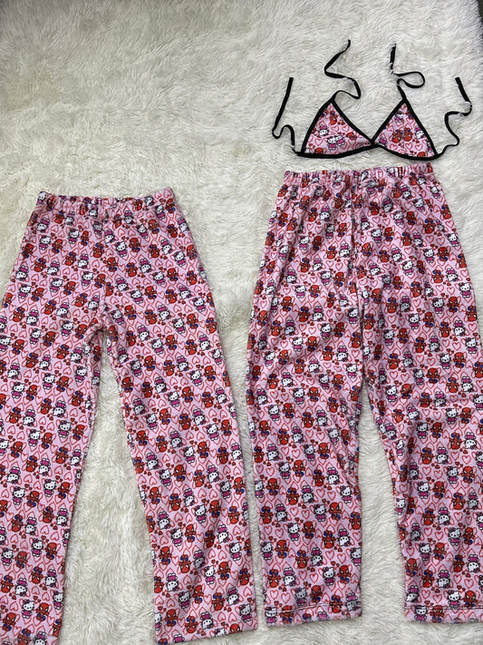 SpiderKitty Pink Matching Plushie PJs - Fundies