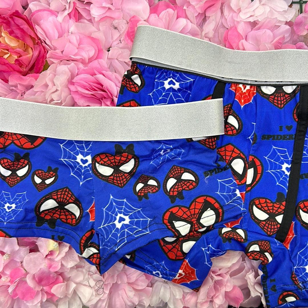 Spider man heart blue matching couples boxer underwear - Fundies