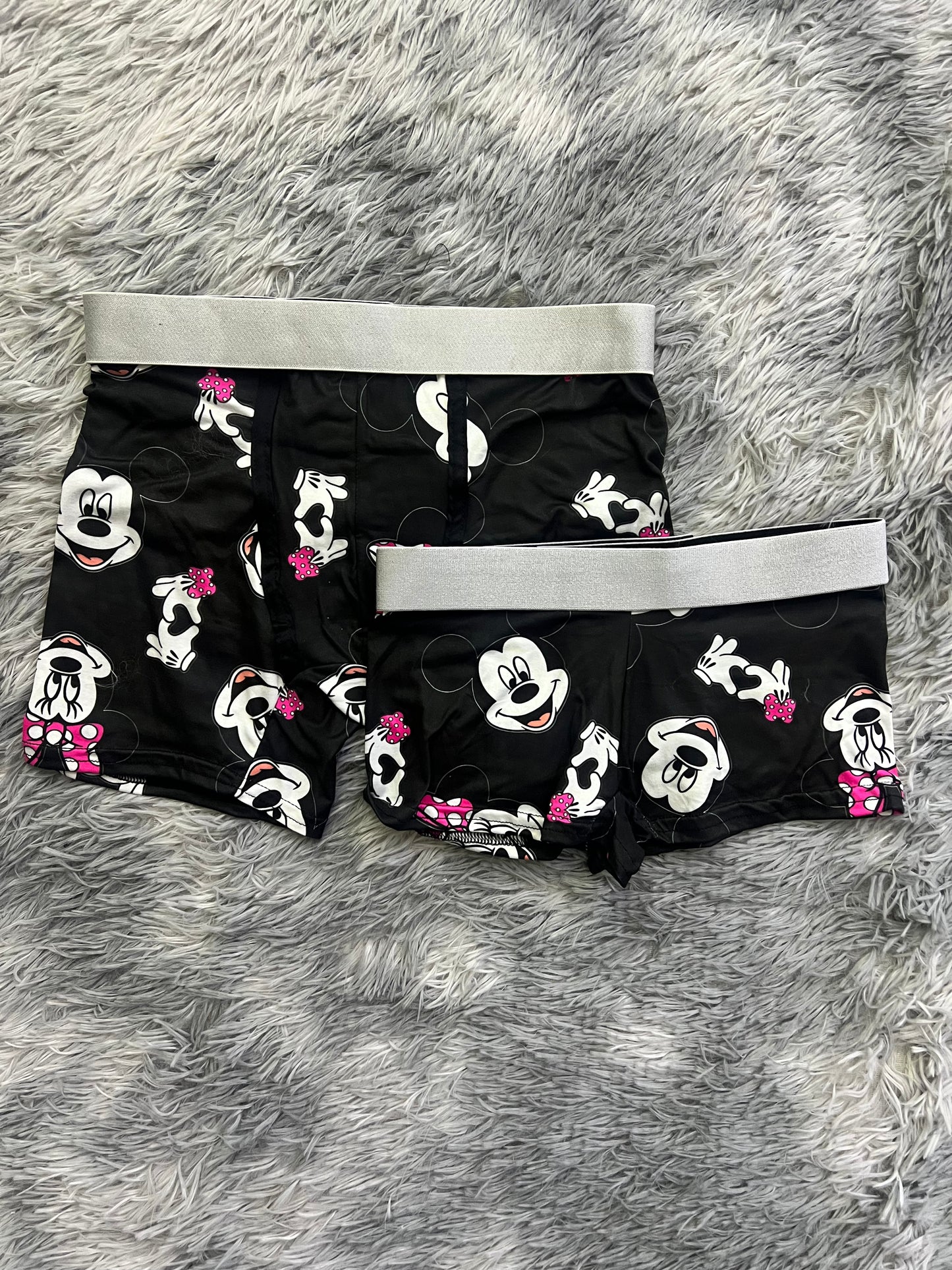 Mickey Minnie Print Boxer Matching Set For Cozy Nights 💖