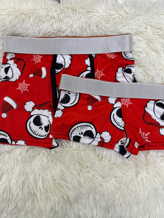 jack red  christmas matching couples boxer underwear