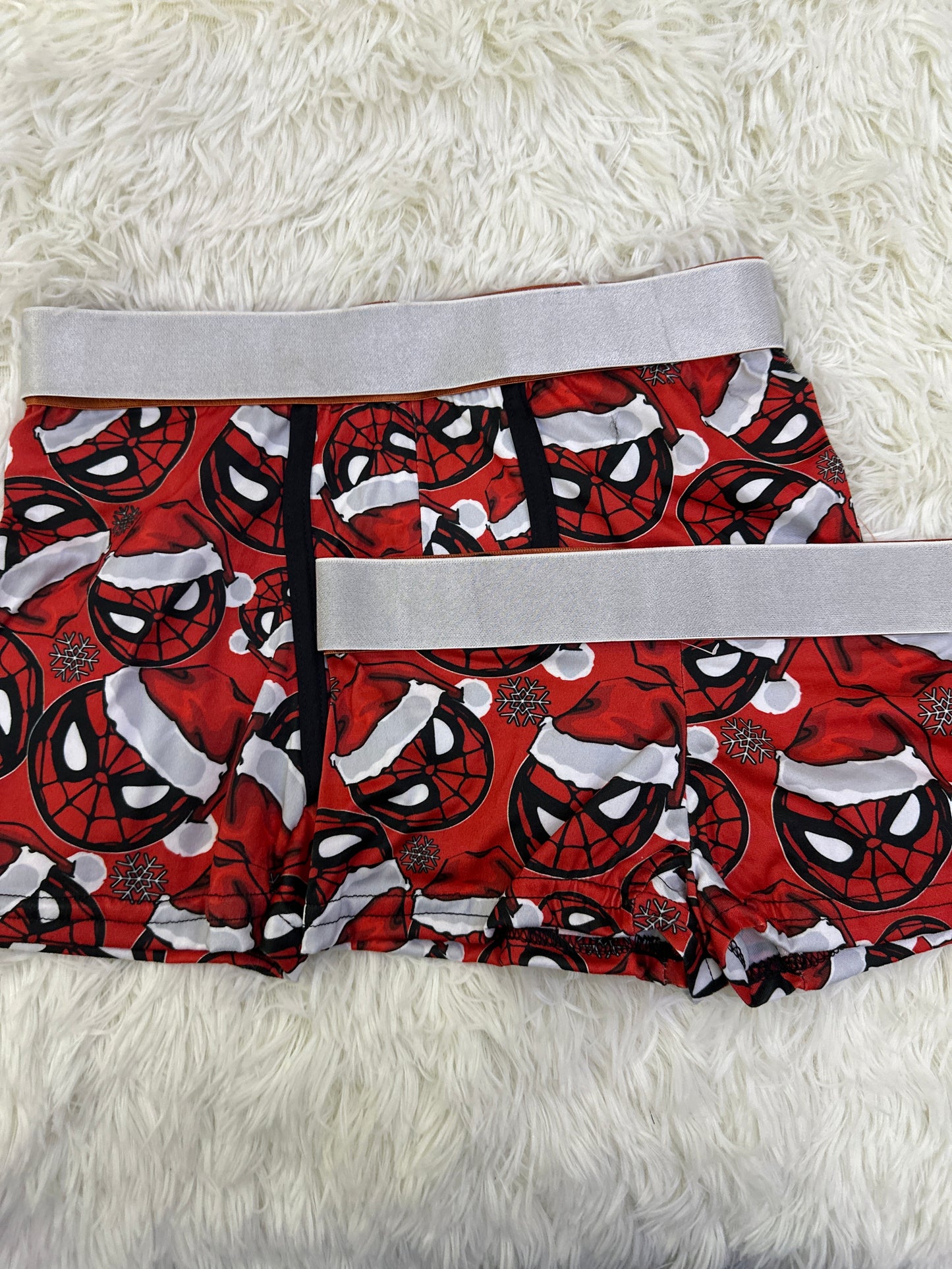 Spiderman christmas matching couples boxer underwear