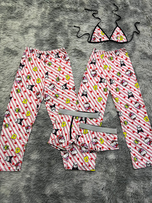 Hello kitty and kuromi 5 pcs pajama duo