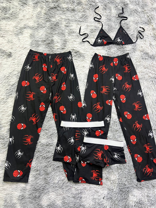 Spiderman and white spider 5 pcs pajama duo
