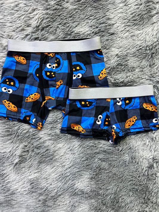 Cookies monster matching couples boxer underwear