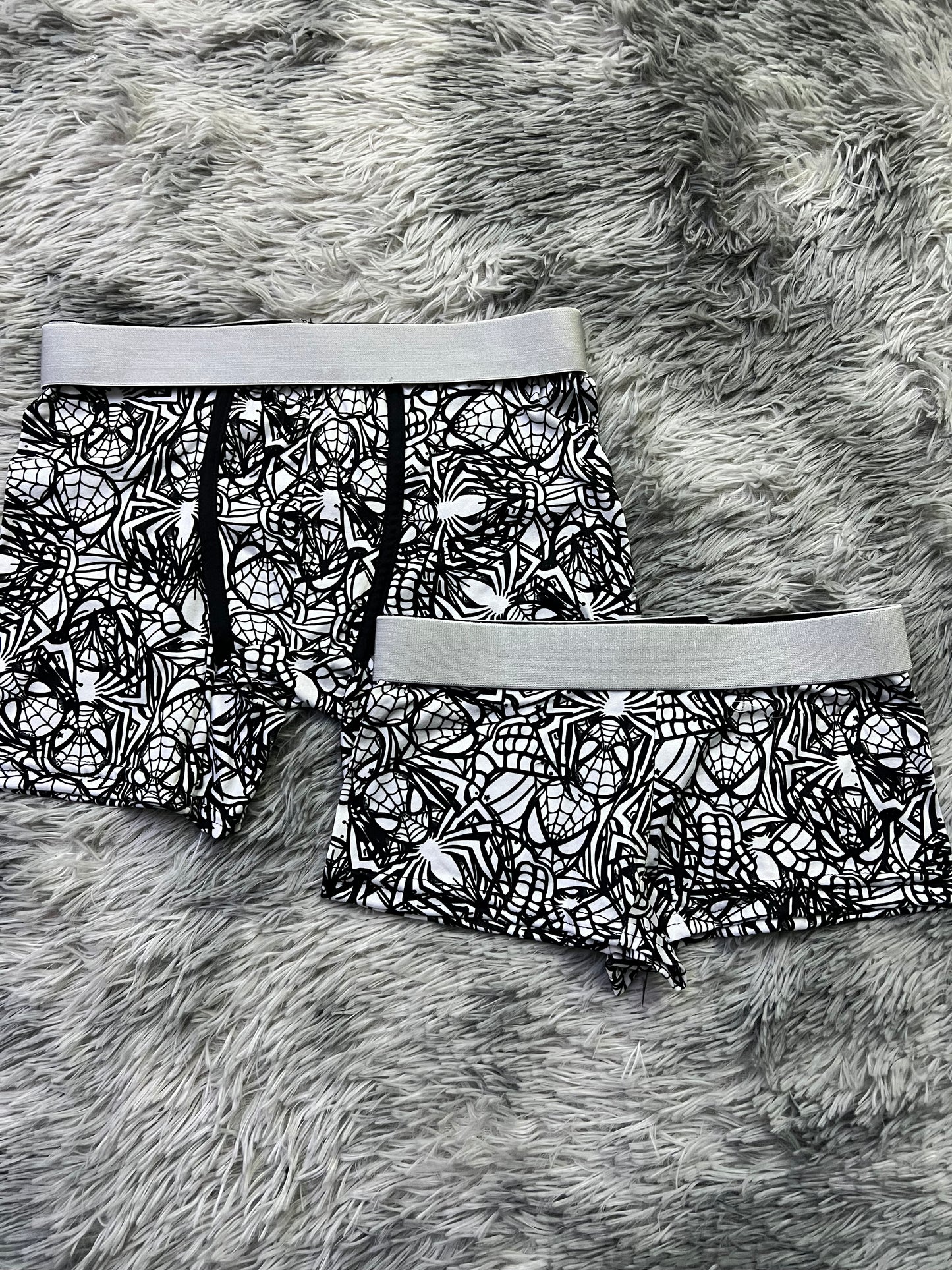 SpiderMan Black White Boxer Matching Set For Couples 🕷️🖤