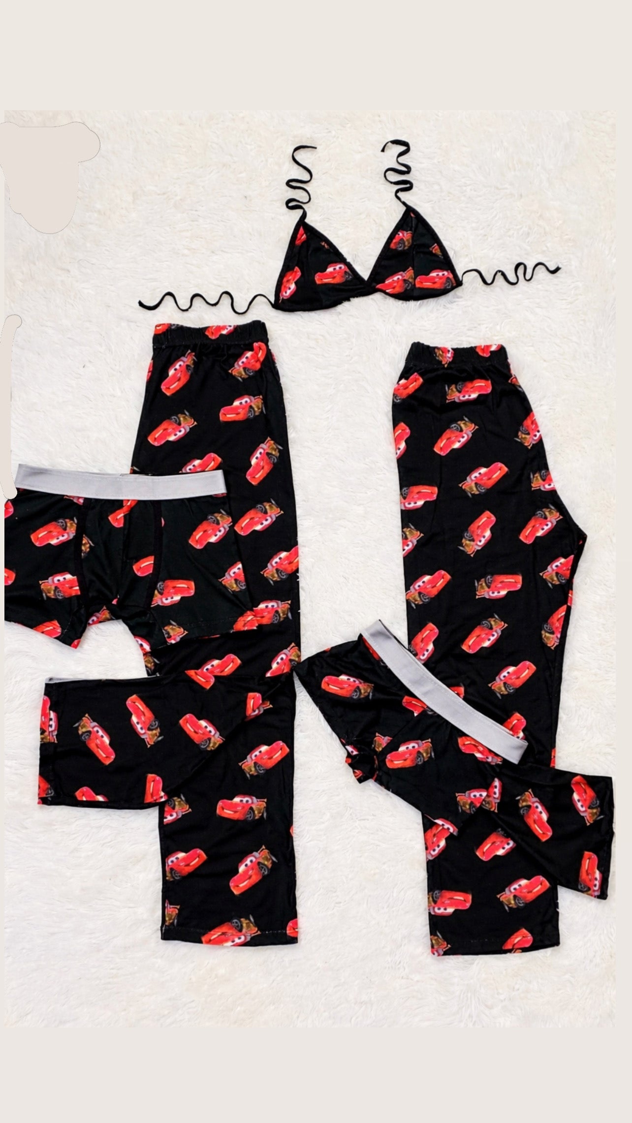 McQueen Black 5 piece pajama set