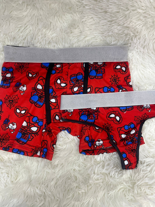 Spider kitty red couples matching underwear MIXED SIZES