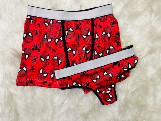 Spiderman red couples matching underwear MIXED SIZES