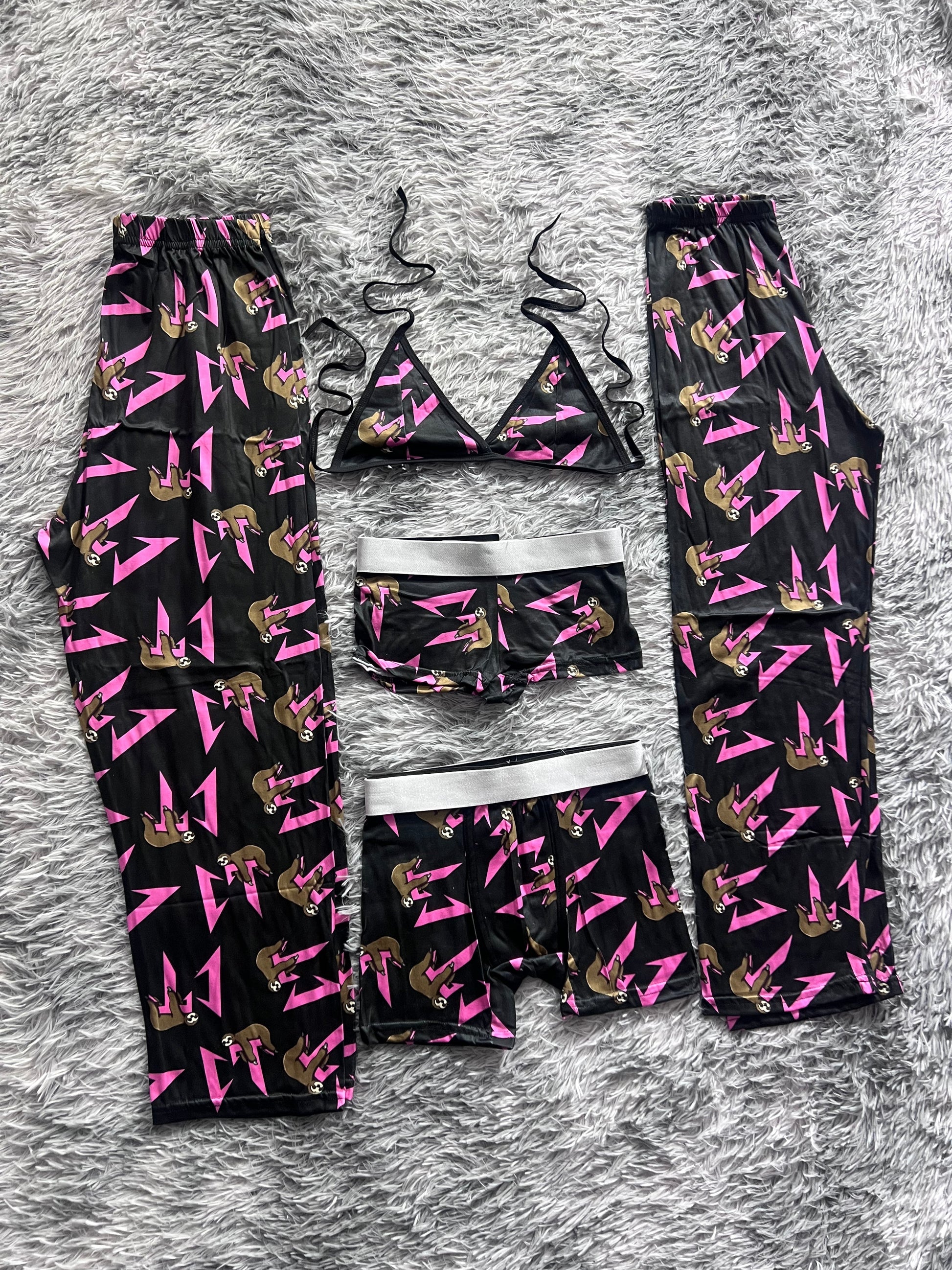 CT Pink And Black 5 Piece PJ - Fundies