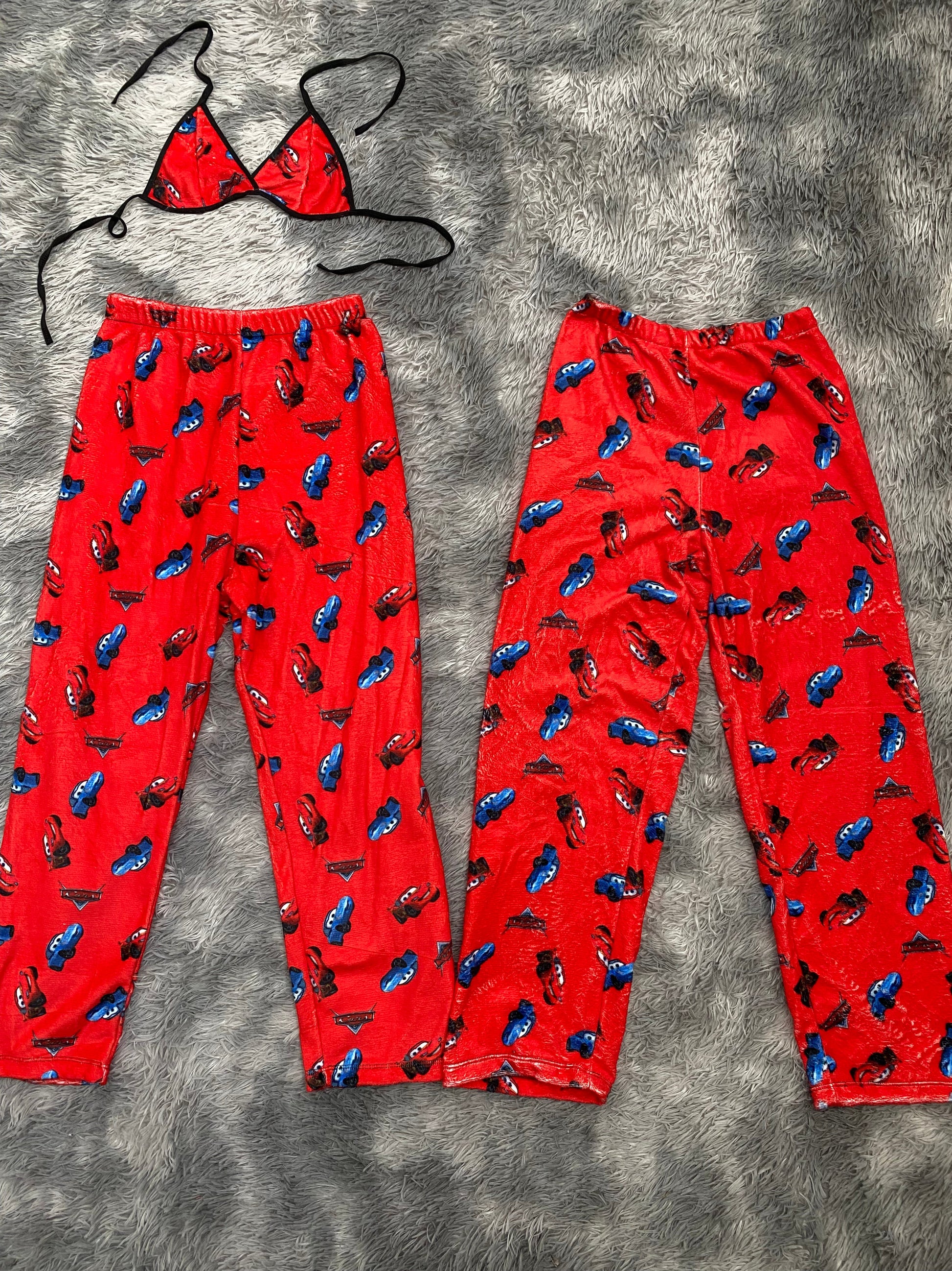 McQueen And Sally Background Red Matching Plushie PJs - Fundies
