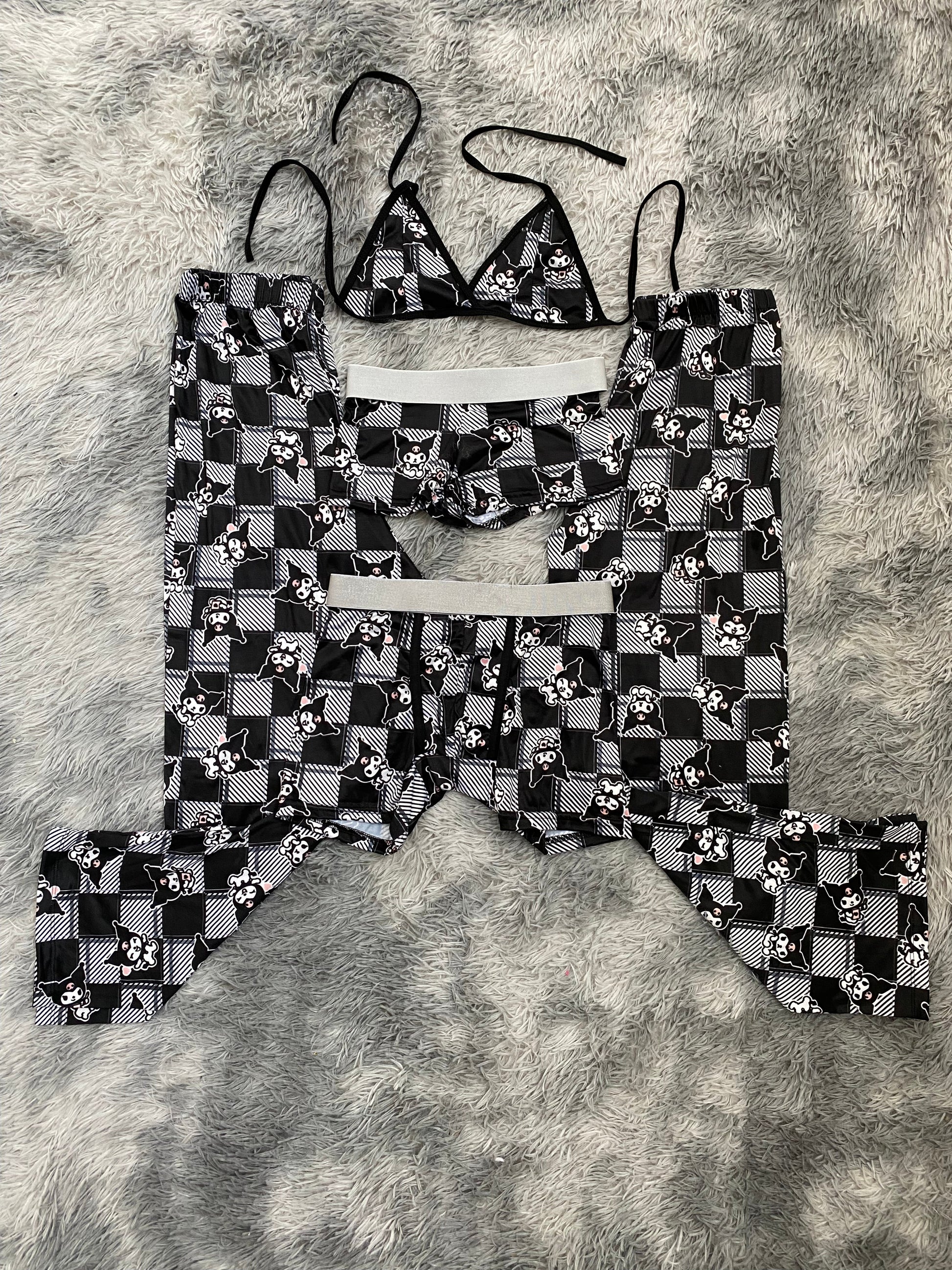 Kuromi Plaid Striped 5 Piece PJ - Fundies