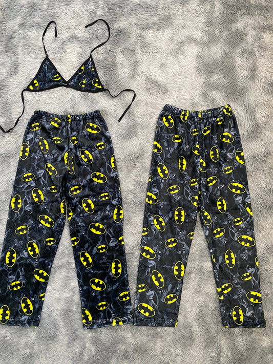 Character Batman And Logo Matching Plushie PJs - Fundies