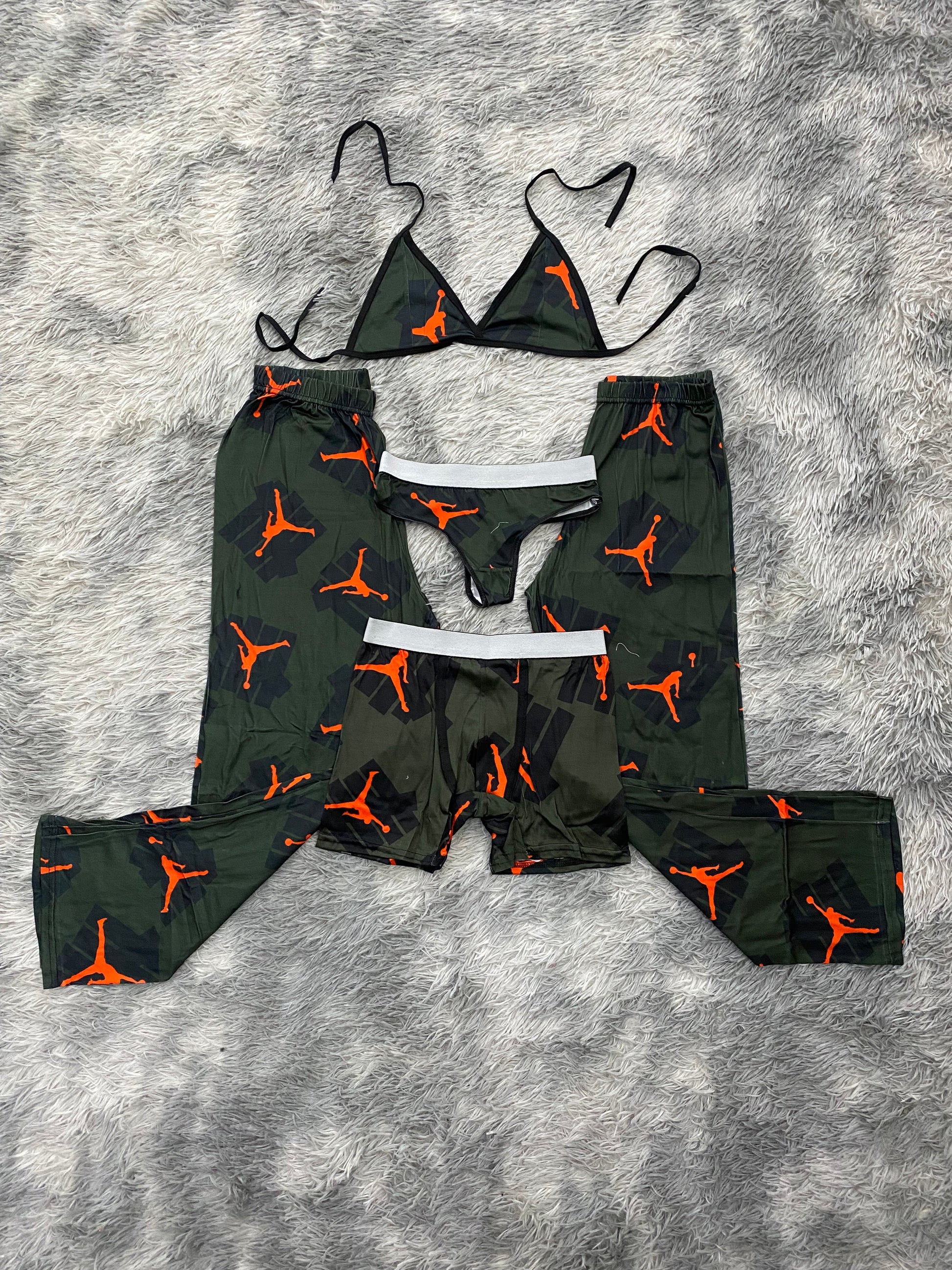 Jordan Background Green 5 Piece PJ - Fundies
