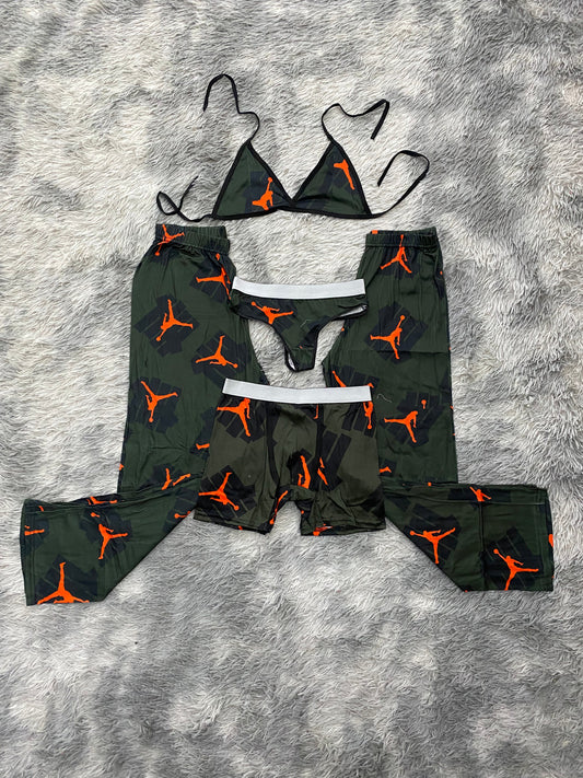 Jordan Background Green 5 Piece PJ - Fundies