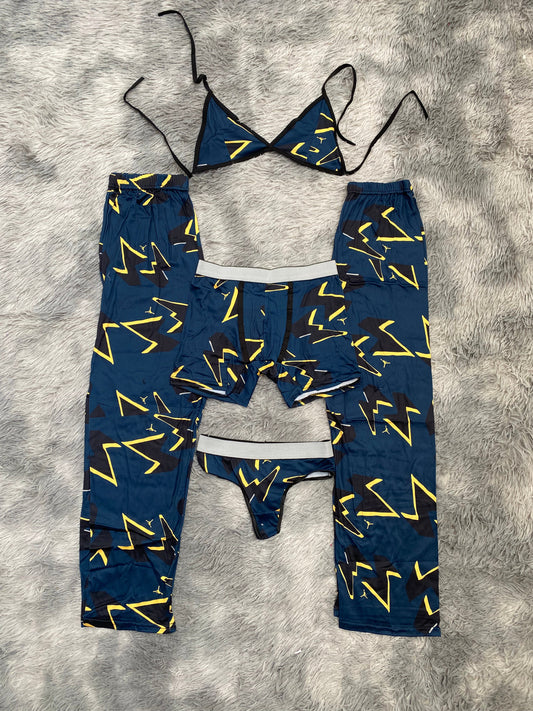 Jordan Background Blue 5 Piece PJ - Fundies