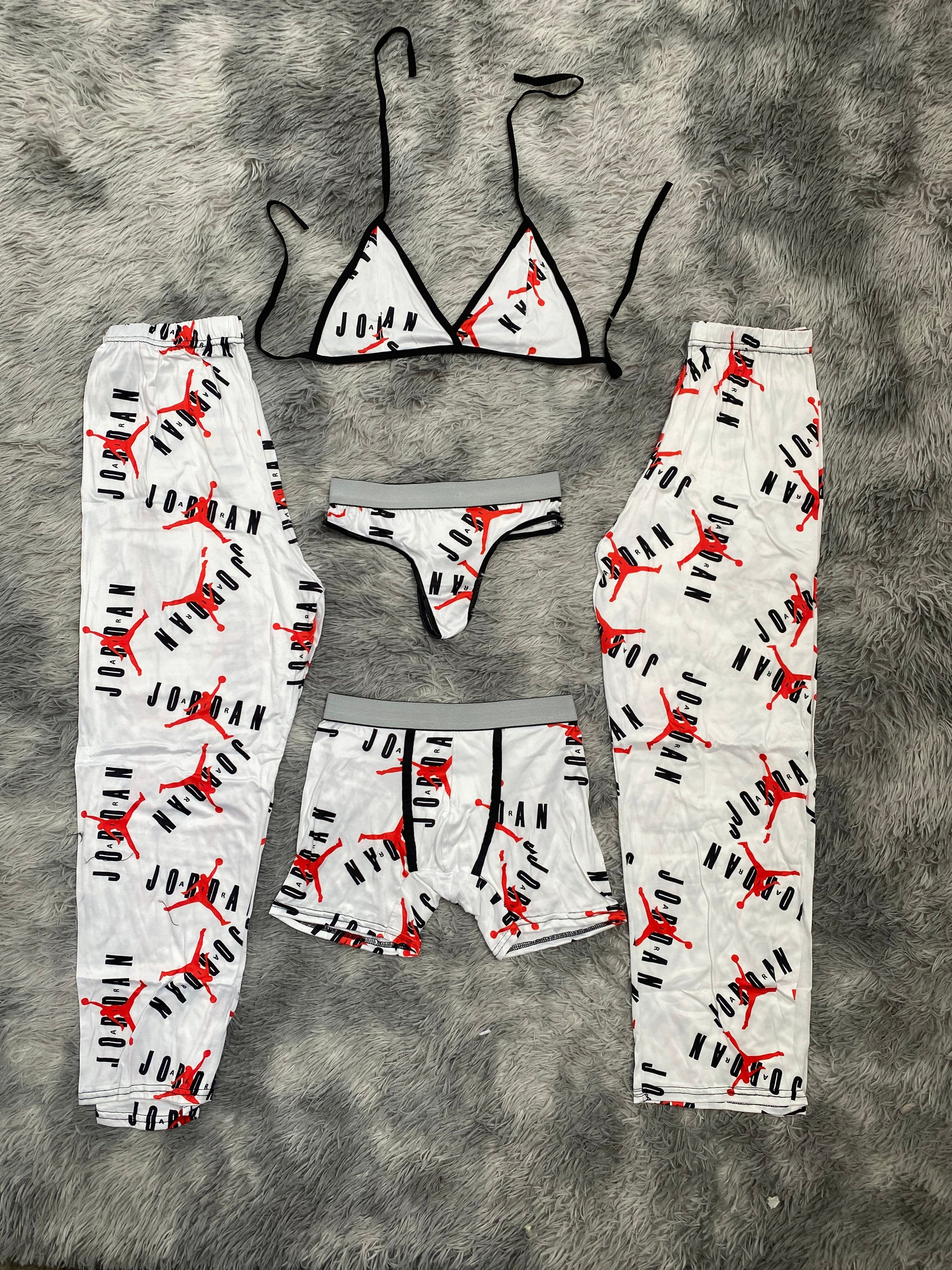Jordan Background White 5 Piece PJ - Fundies
