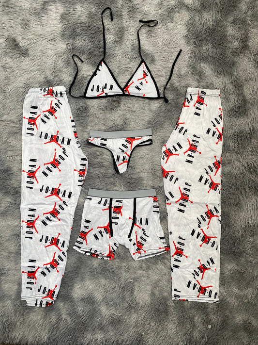 Jordan Background White 5 Piece PJ - Fundies