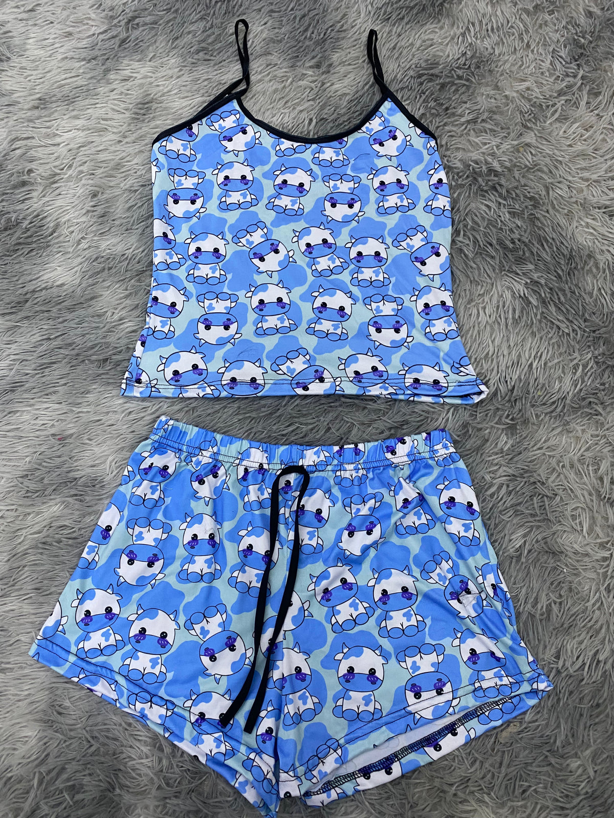 Cow Blue Women's Pajama Set