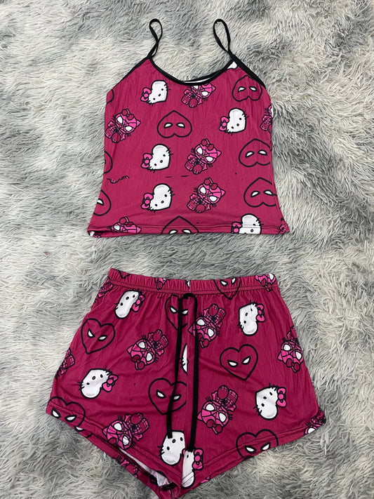 Spider Kitty Wine Women's Pajama Set - Fundies