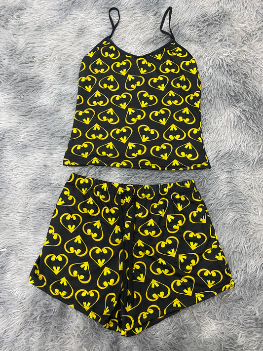 Batman Logo Hearts Women's Pajama Set - Fundies