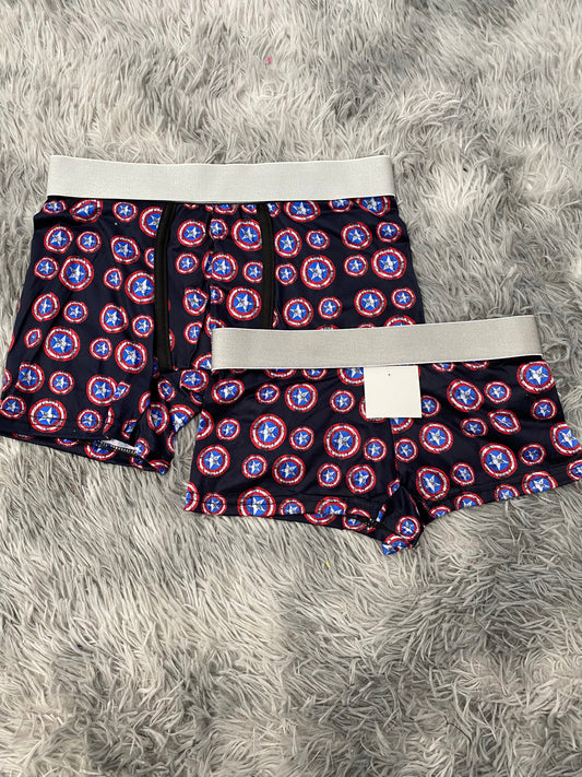 Captain America Shield Matching Boxer & Boxer Set for Couples