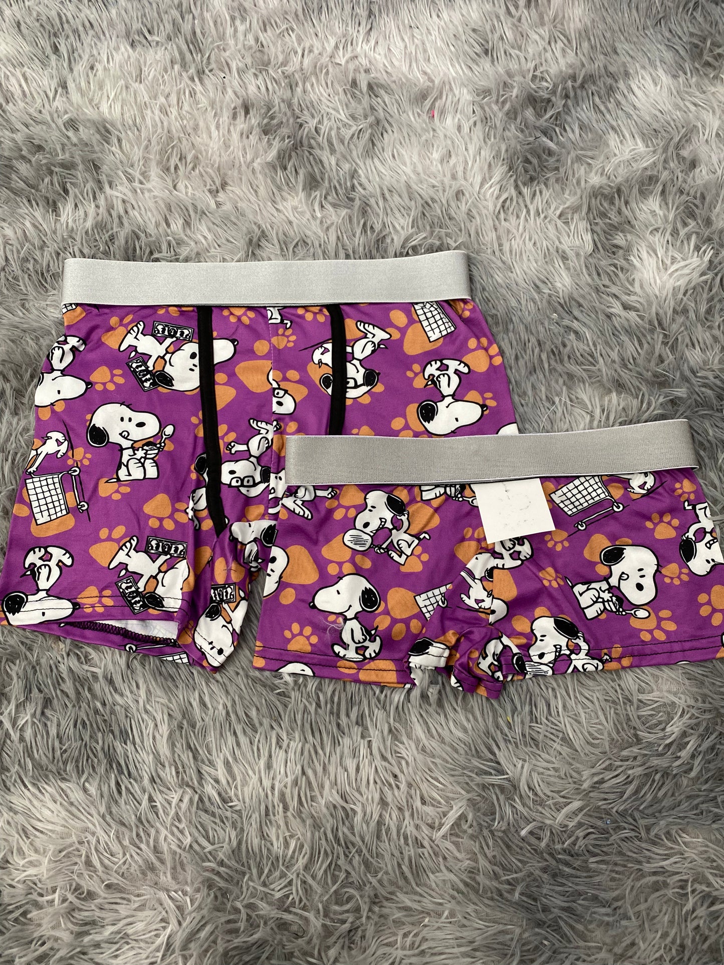 Snoopy Purple Matching Boxer & Boxer Set for Couples