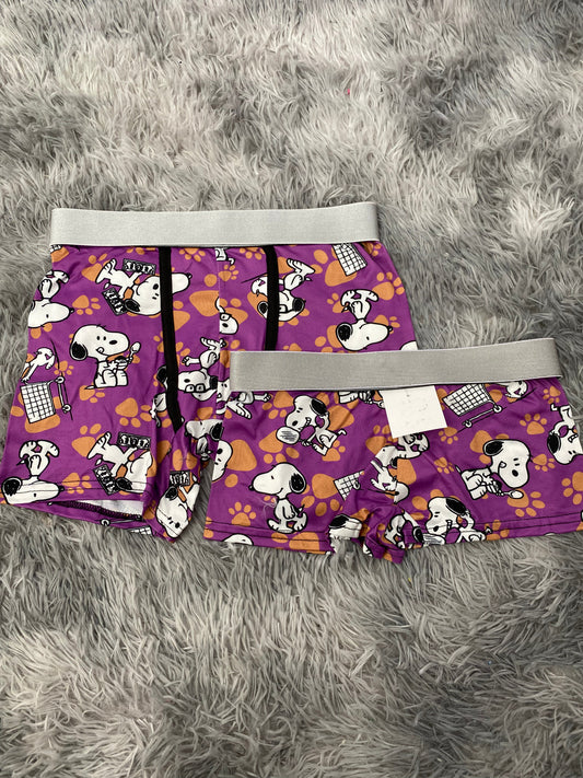 Snoopy Purple Matching Boxer & Boxer Set for Couples