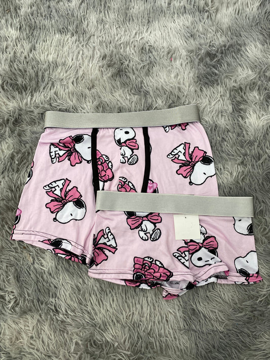 Snoopy Light Pink Matching Boxer & Boxer Set for Couples