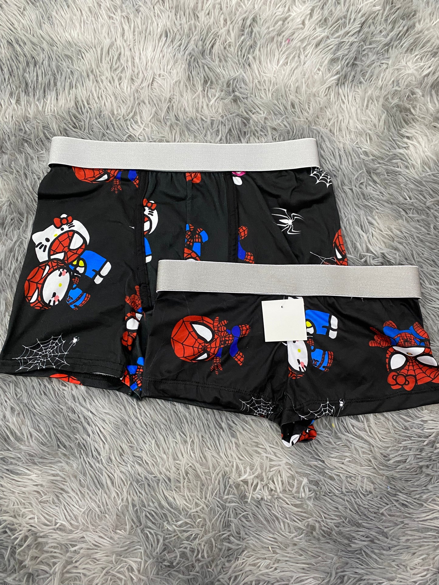 Spider Kitty Black Matching Boxer & Boxer Set for Couples