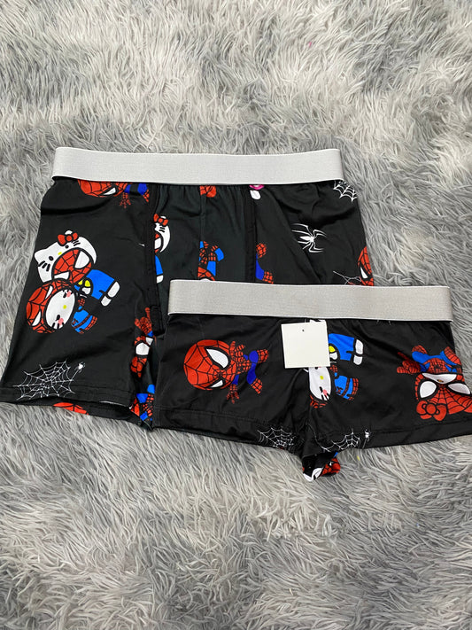 Spider Kitty Black Matching Boxer & Boxer Set for Couples