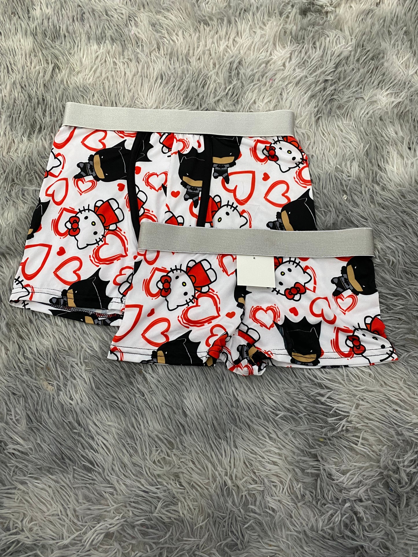 Hello Kitty & Batman White Matching Boxer & Boxer Set for Couples
