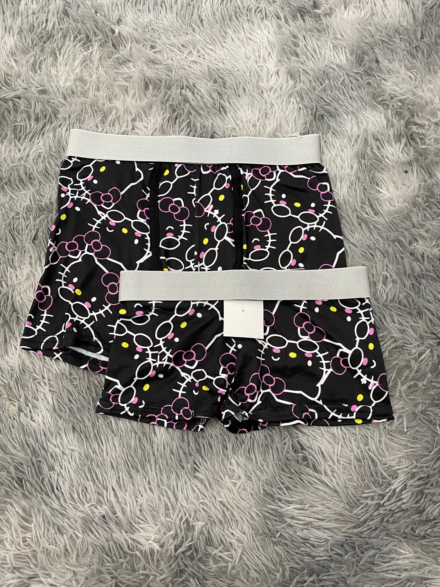 Hello Kitty White Outlines Black Matching Boxer & Boxer Set for Couples