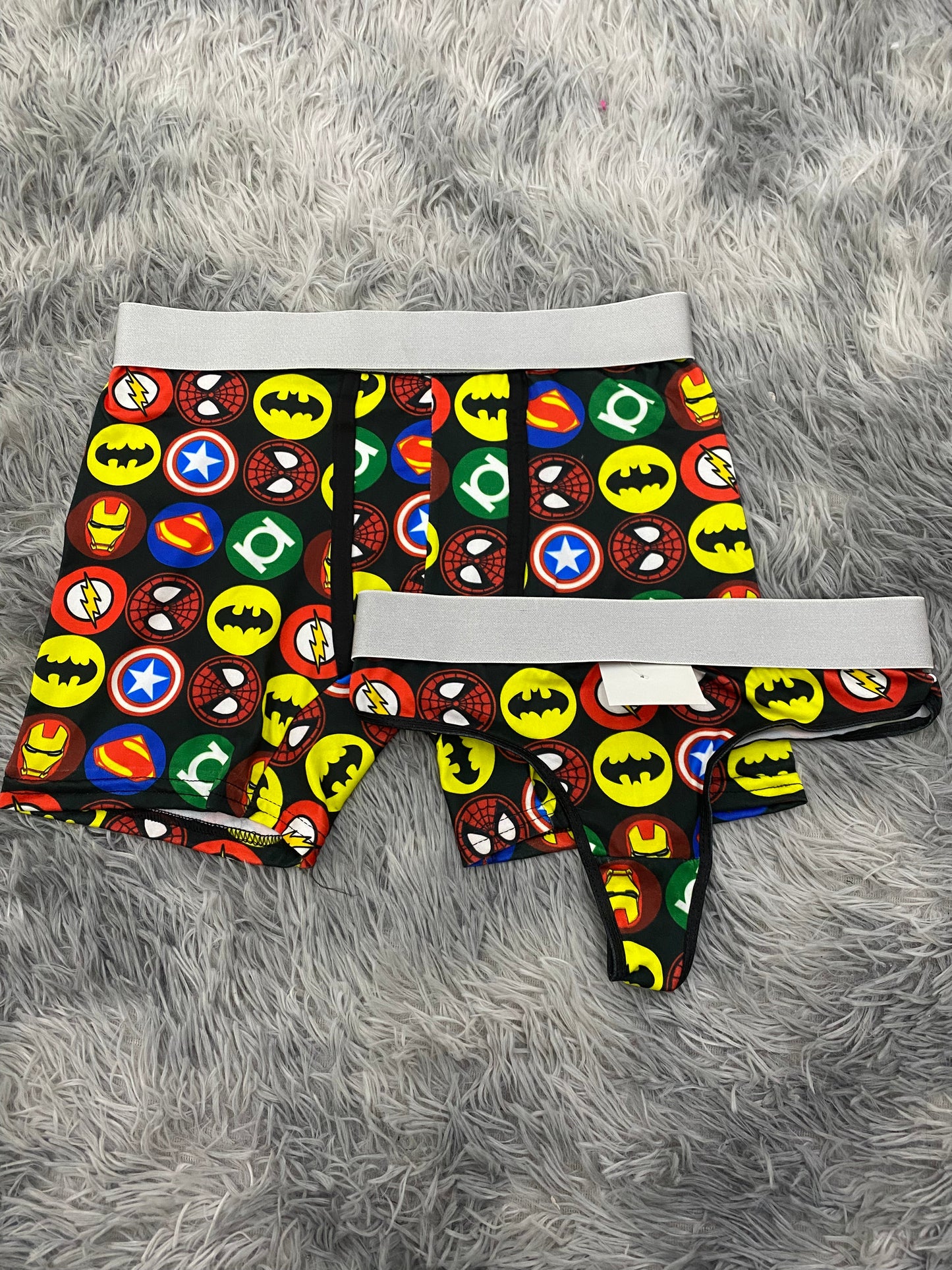 Marvel Shields Matching Boxer & Thong Set for Couples