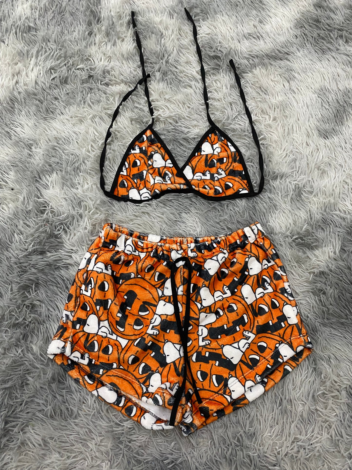 Snoopy Pumpkin Plush Top & Shorts Set