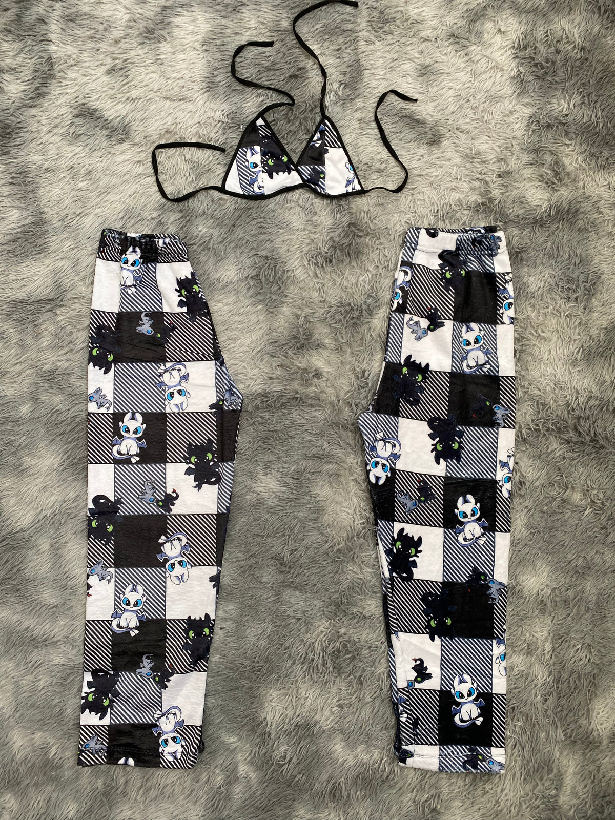 Dragon Plaid Matching Plushie PJs