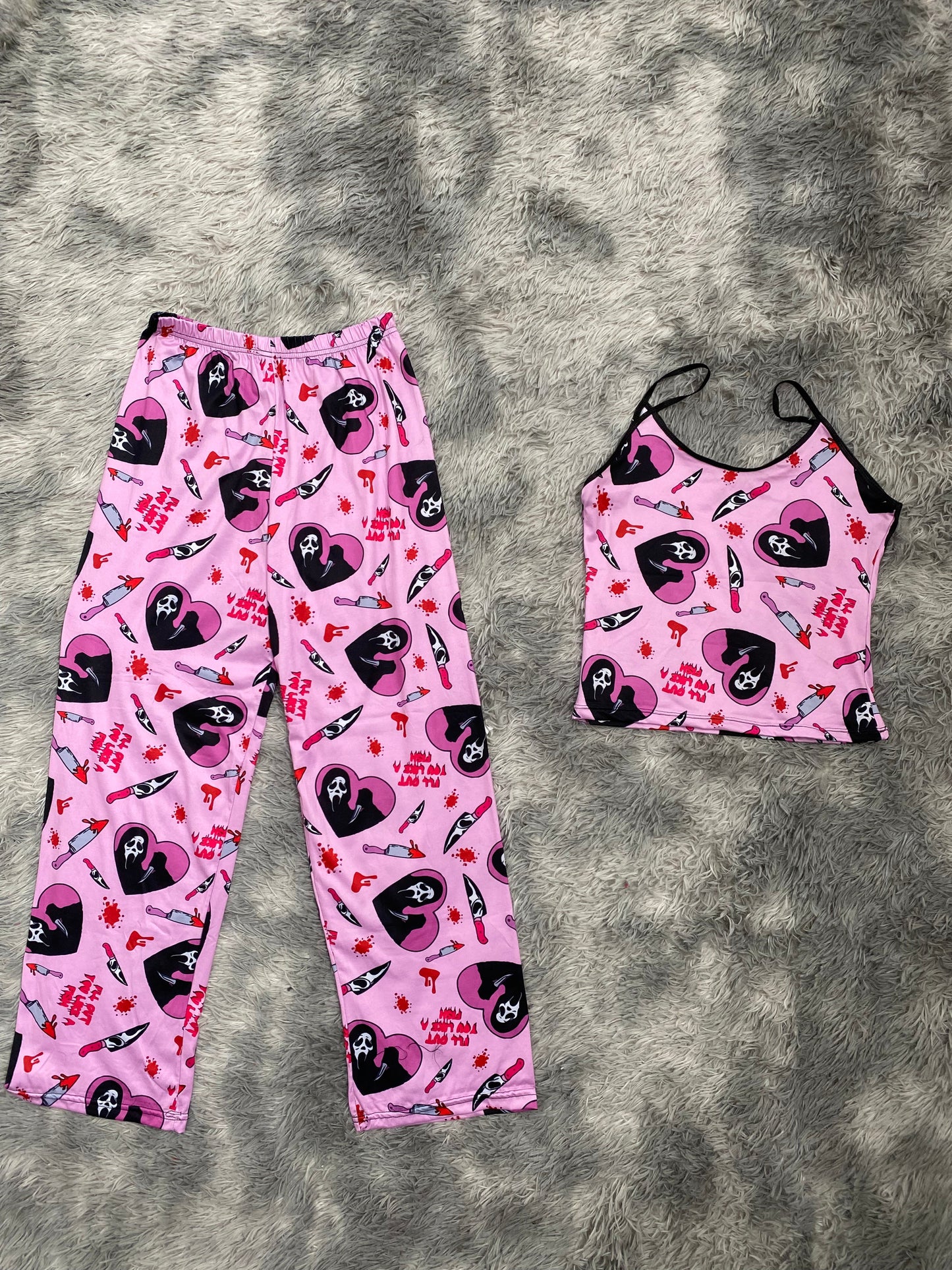 Scream Pink Pajama Top & Pants Set