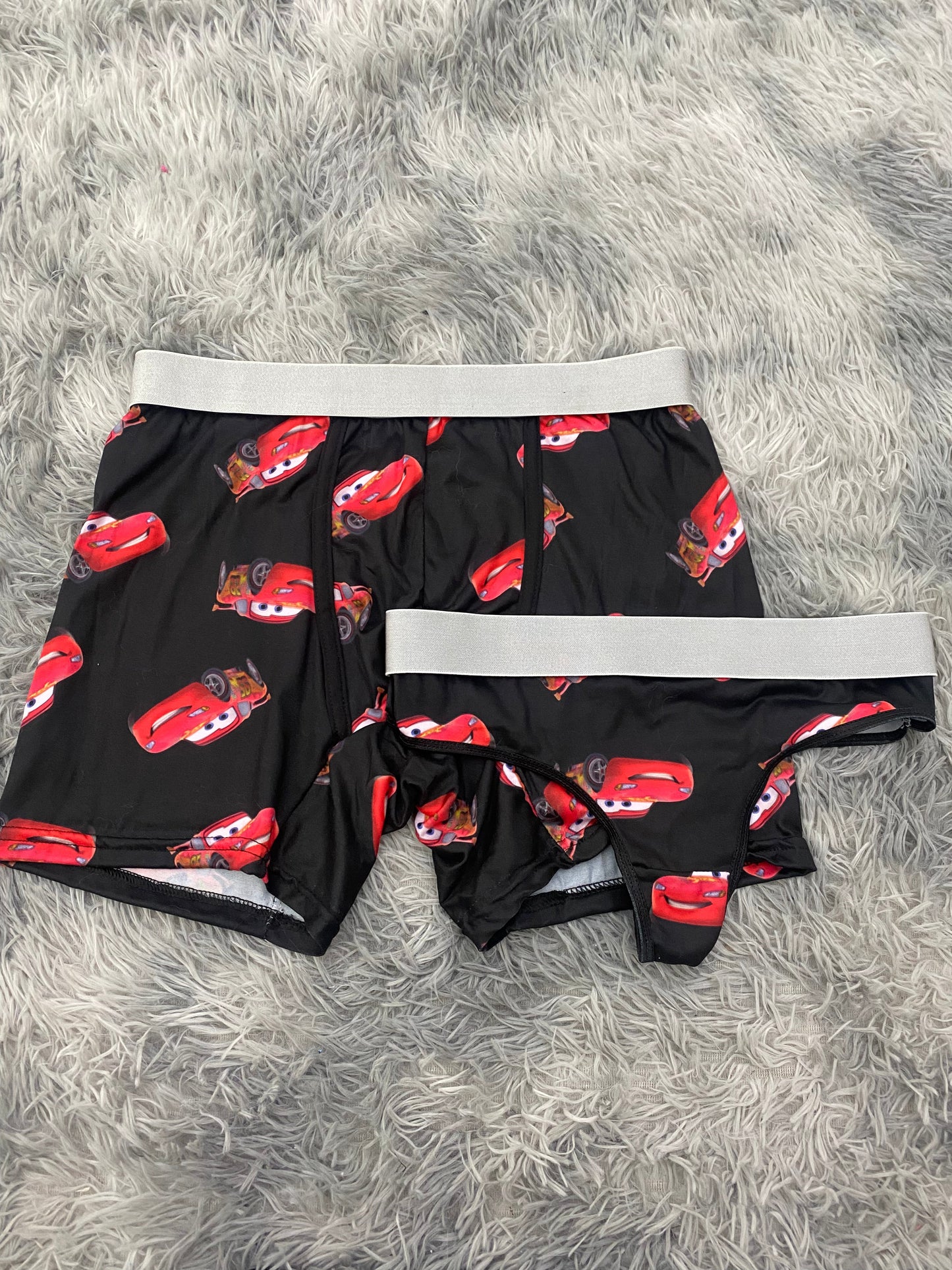 Cars Mcqueen Black Matching Boxer & Thong Set