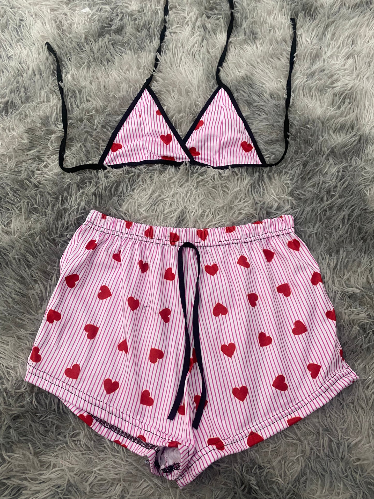 Hearts & Stripes Top & Shorts Set
