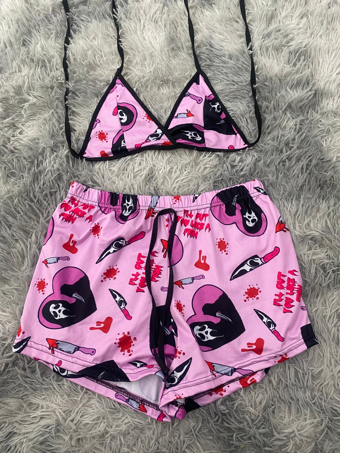 Scream Pink Top & Shorts Set