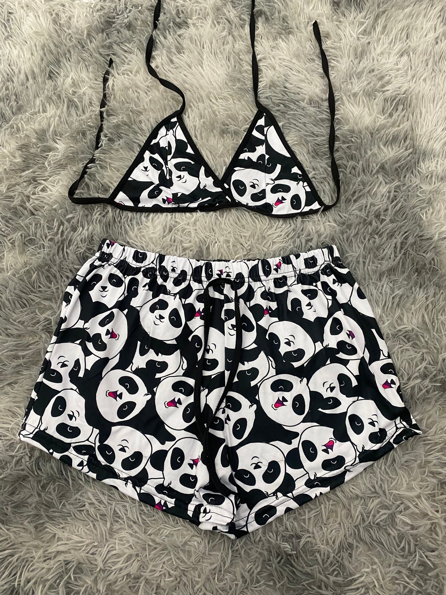 Pandas Top & Shorts Set