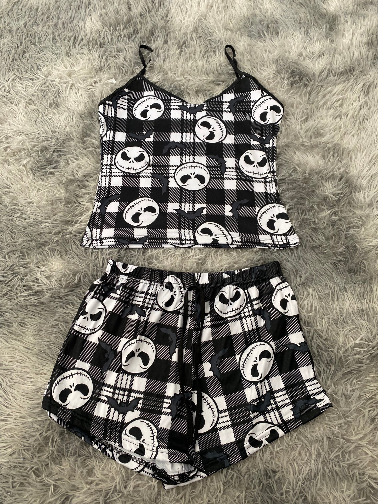Jack Striped Plaid Pajama Top & Shorts Set
